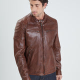 DAYTONA 73 Giacca in pelle cognac uomo Stirling 