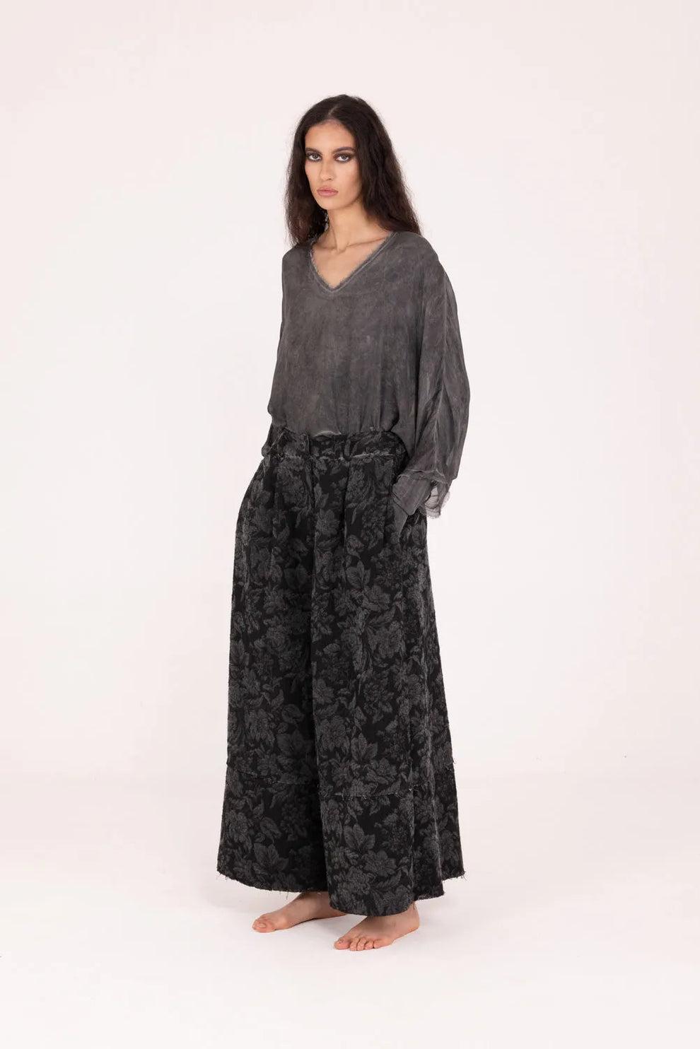 SANCTAMUERTE Pantalone donna Palazzo S192 