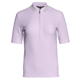 GOLDBERGH T-shirt donna Cassia lilla con zip e colletto polo 