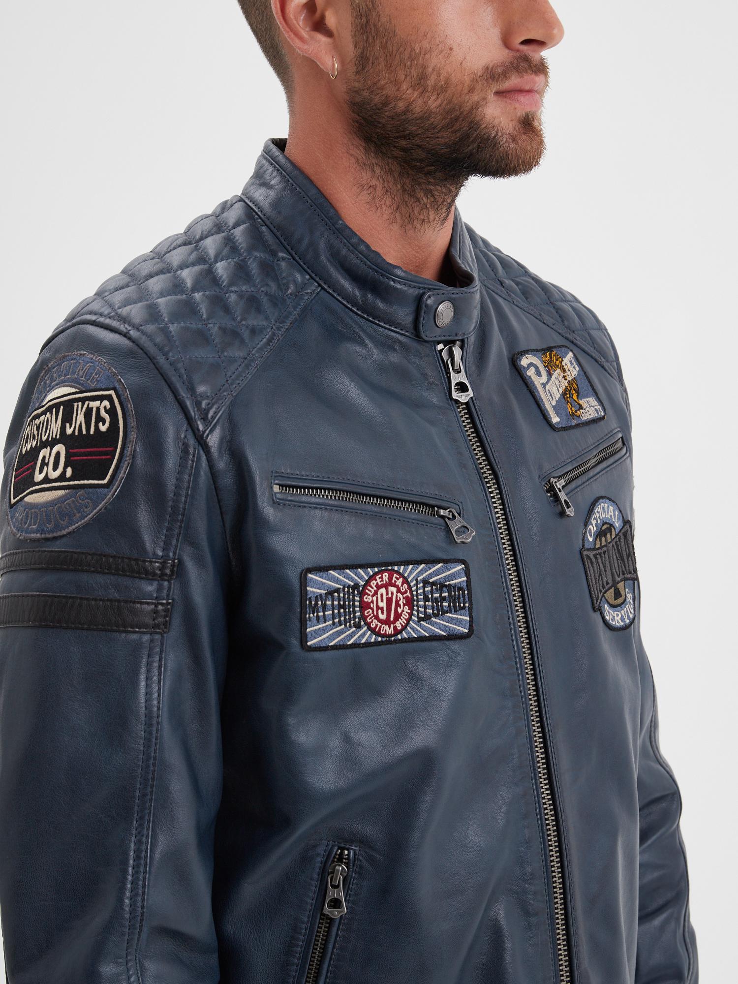 DAYTONA 73 Giacca in pelle uomo Walkor blu 