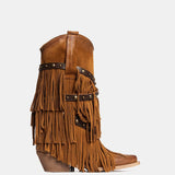 METISSE Stivali Texani in Camoscio Cuoio 