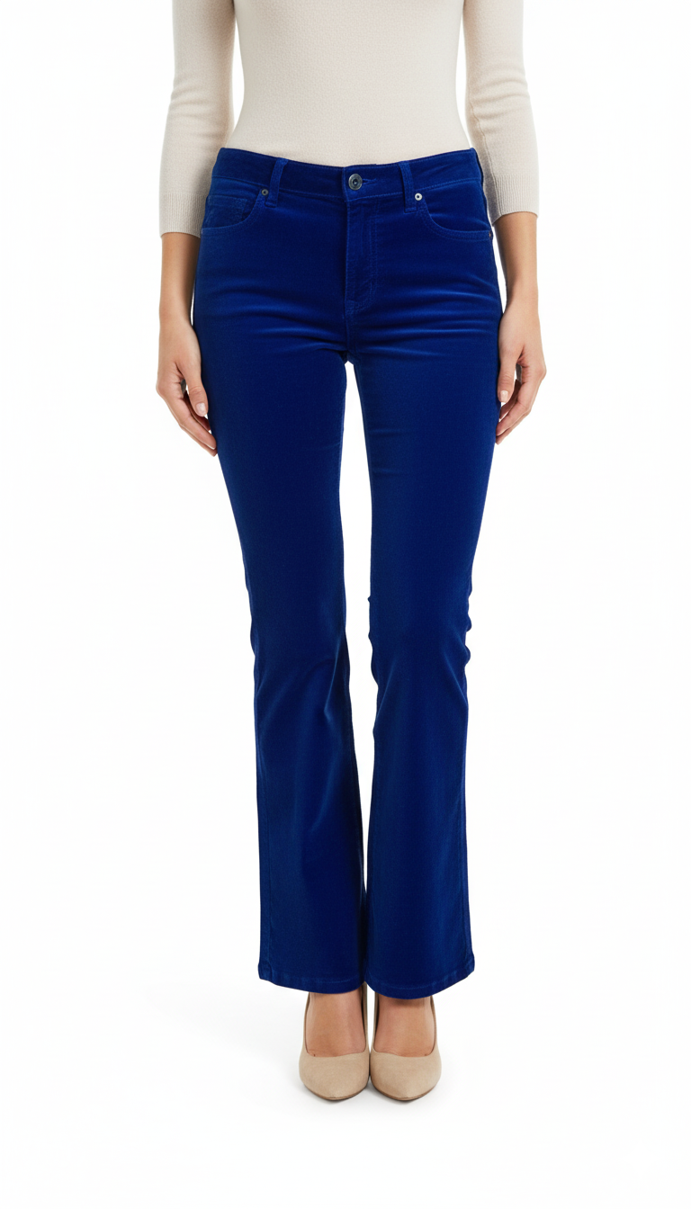 RE-HASH Jeans donna blu velluto Monica-Z 