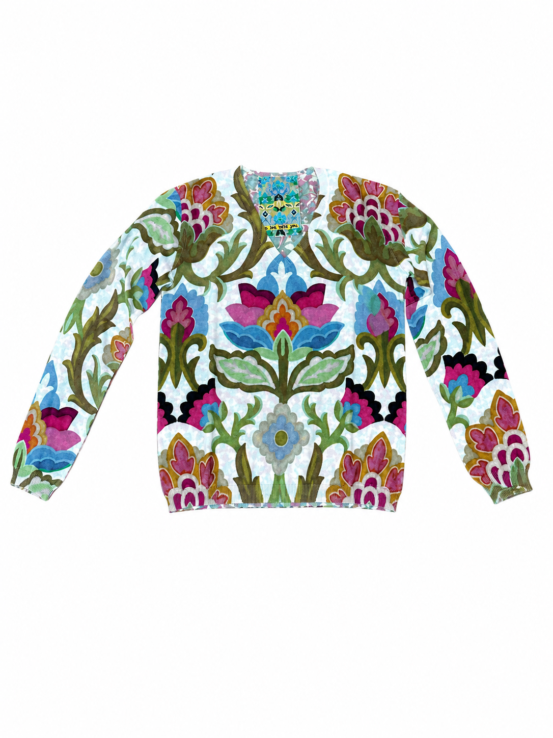 INBEDWITHYOU Maglia donna Multiprinter reversibile con scollo a V 