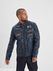 Giacca in pelle uomo Walkor blu