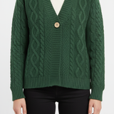 RAKKI Cardigan donna in cashmere verde inglese 