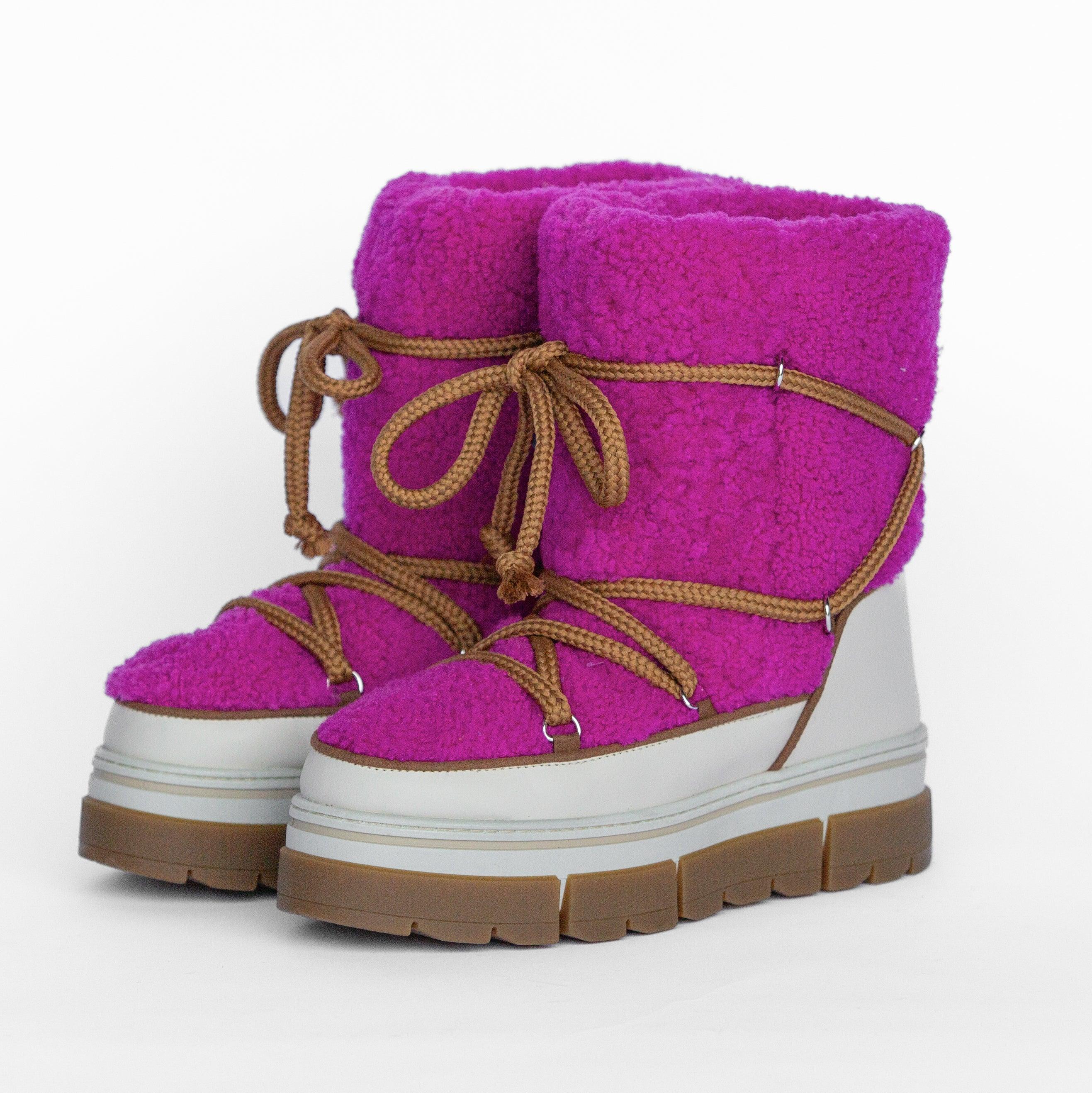 LA MONDIALE Stivali Zermatt donna in montone fucsia 