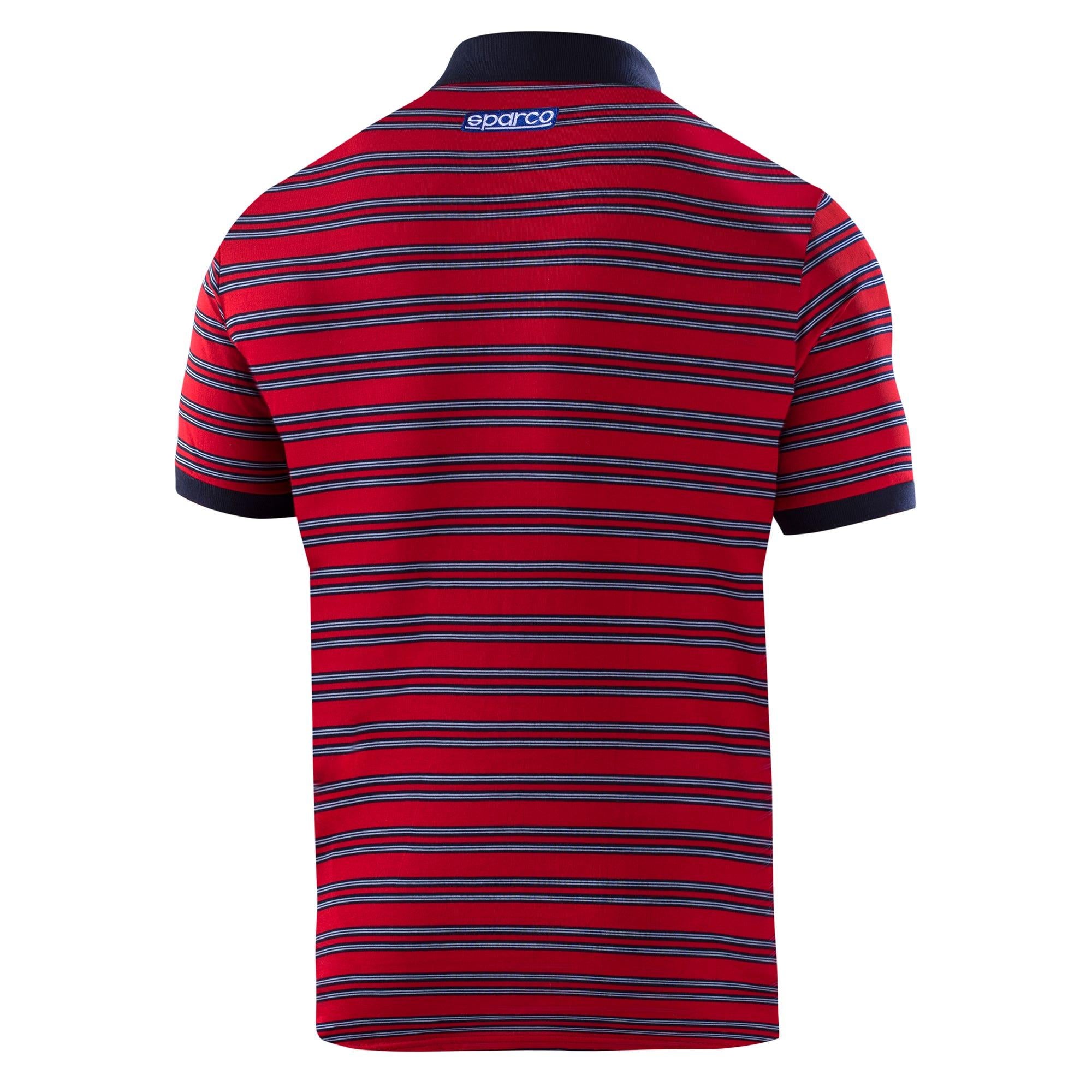 SPARCO Polo Replica Sportline Stripes Martini rossa 