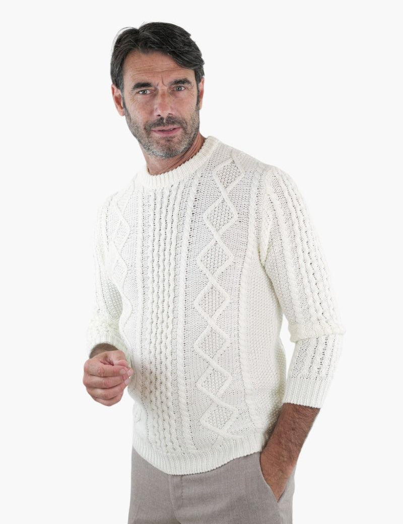 RAKKI Maglione girocollo bianco uomo The King of Cool 