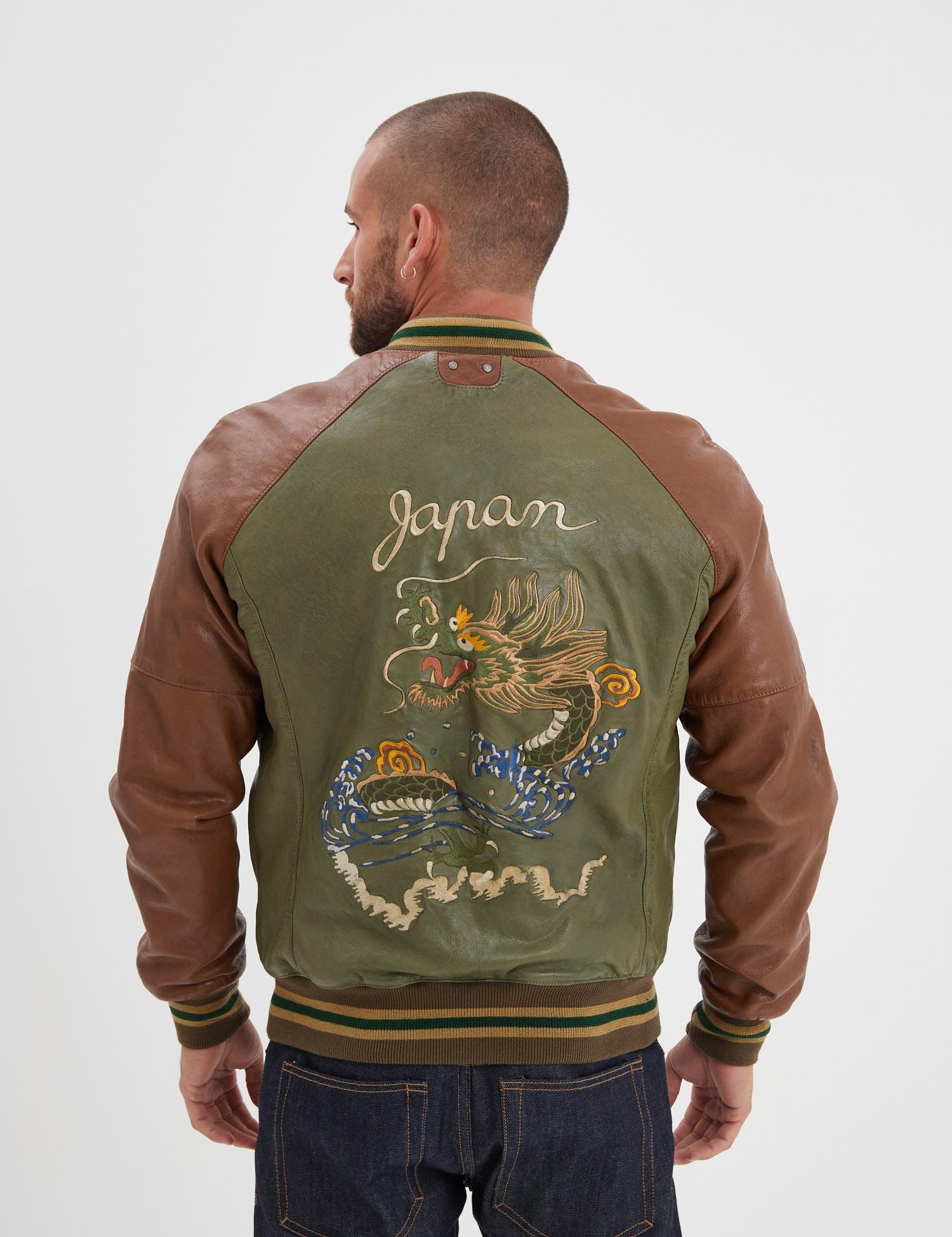 DAYTONA 73 Giacca uomo in pelle verde Hanks 