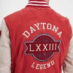 DAYTONA 73 Bomber uomo universitario Bloomfield in pelle scamosciata e agnello 