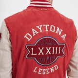 DAYTONA 73 Bomber uomo universitario Bloomfield in pelle scamosciata e agnello 