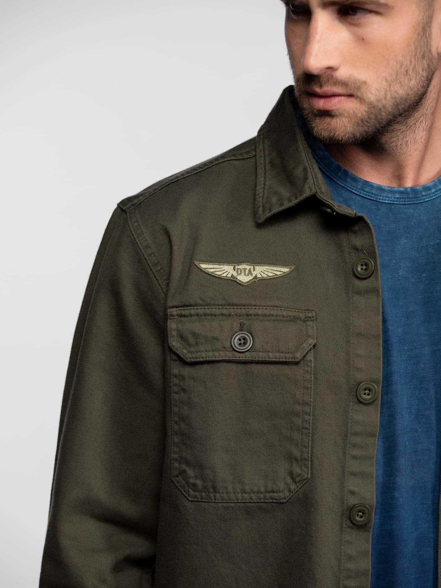 DAYTONA 73 Camicia militare uomo Jeffbull light khaki 