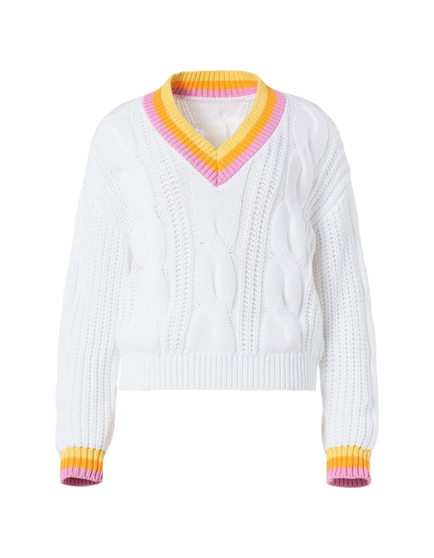 GOLDBERGH Maglia donna scollo V cable knit in cotone 