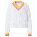 GOLDBERGH Maglia donna scollo V cable knit in cotone 