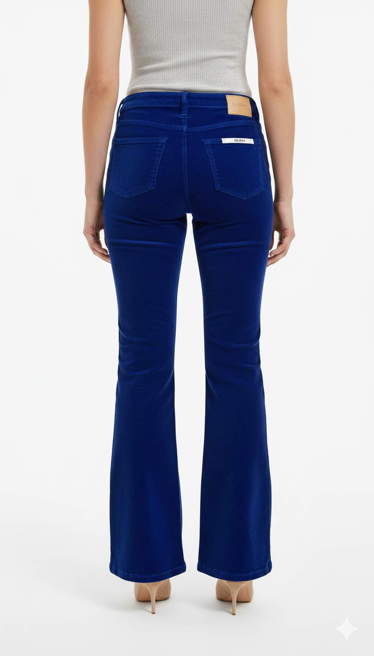 RE-HASH Jeans donna blu velluto Monica-Z 