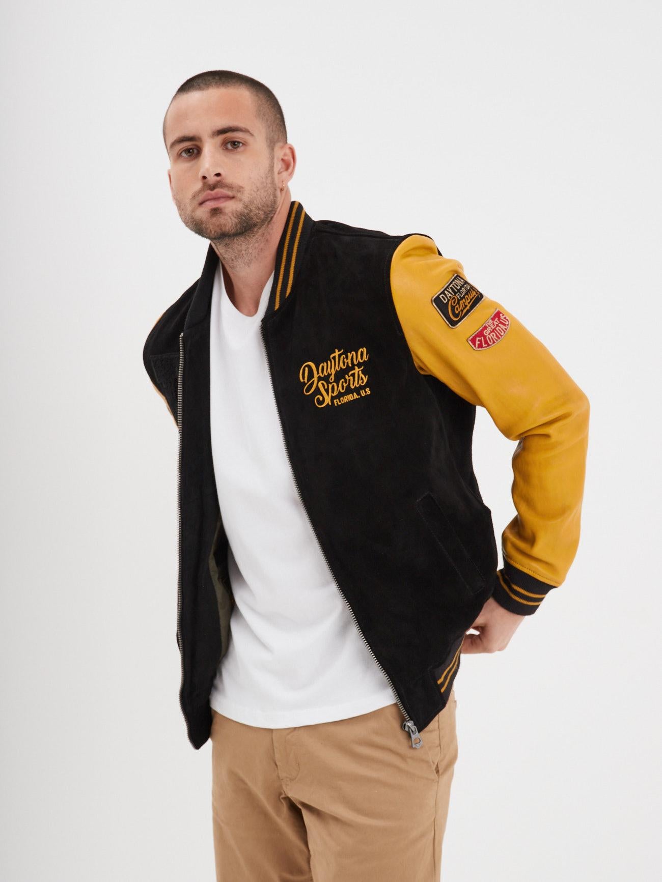 DAYTONA 73 Giacca Academy Buff Black & Yellow uomo 