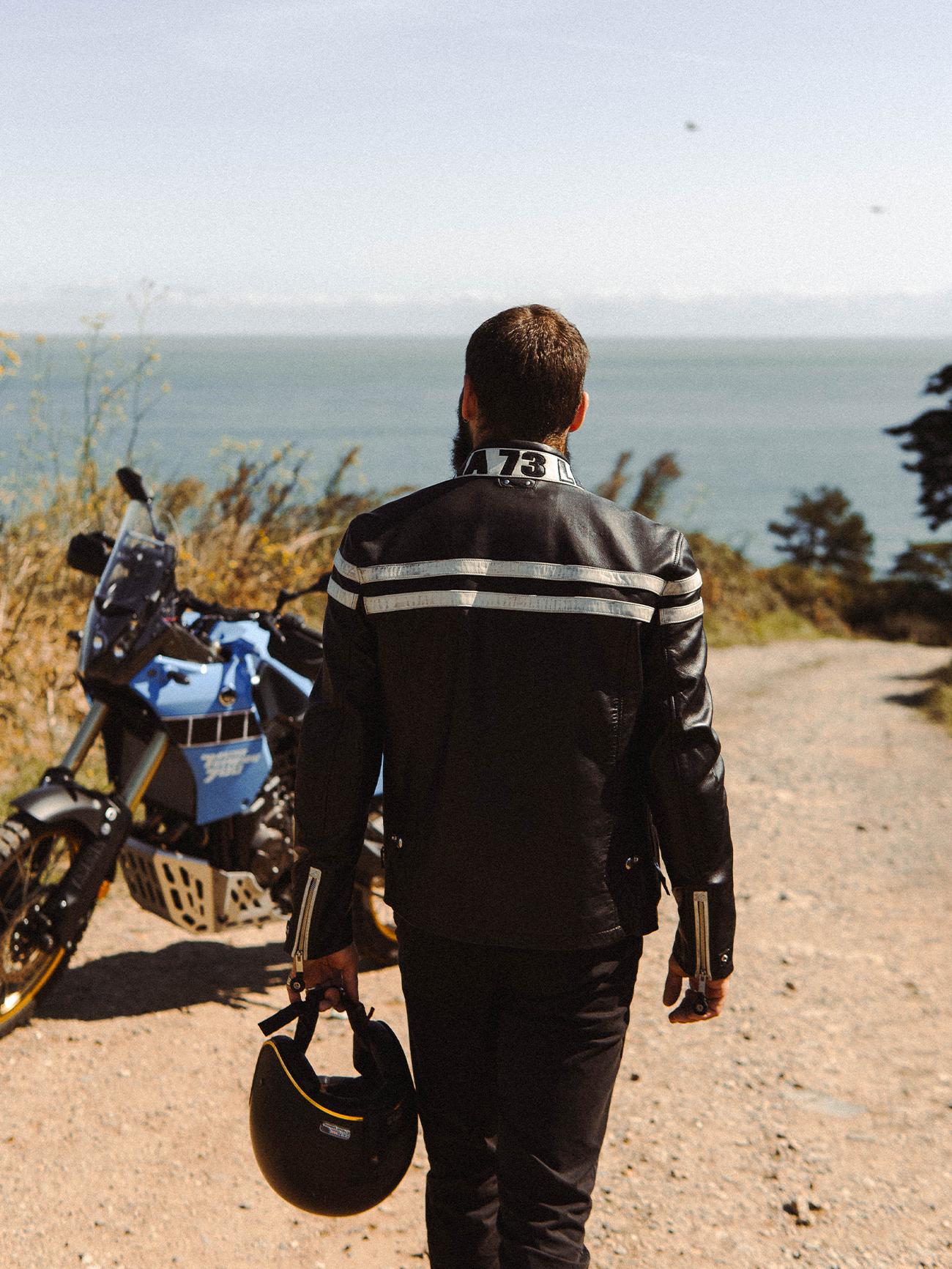 DAYTONA 73 Giacca in pelle nera uomo Montgomery 