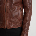 DAYTONA 73 Giacca uomo in pelle dark cognac Bishop 