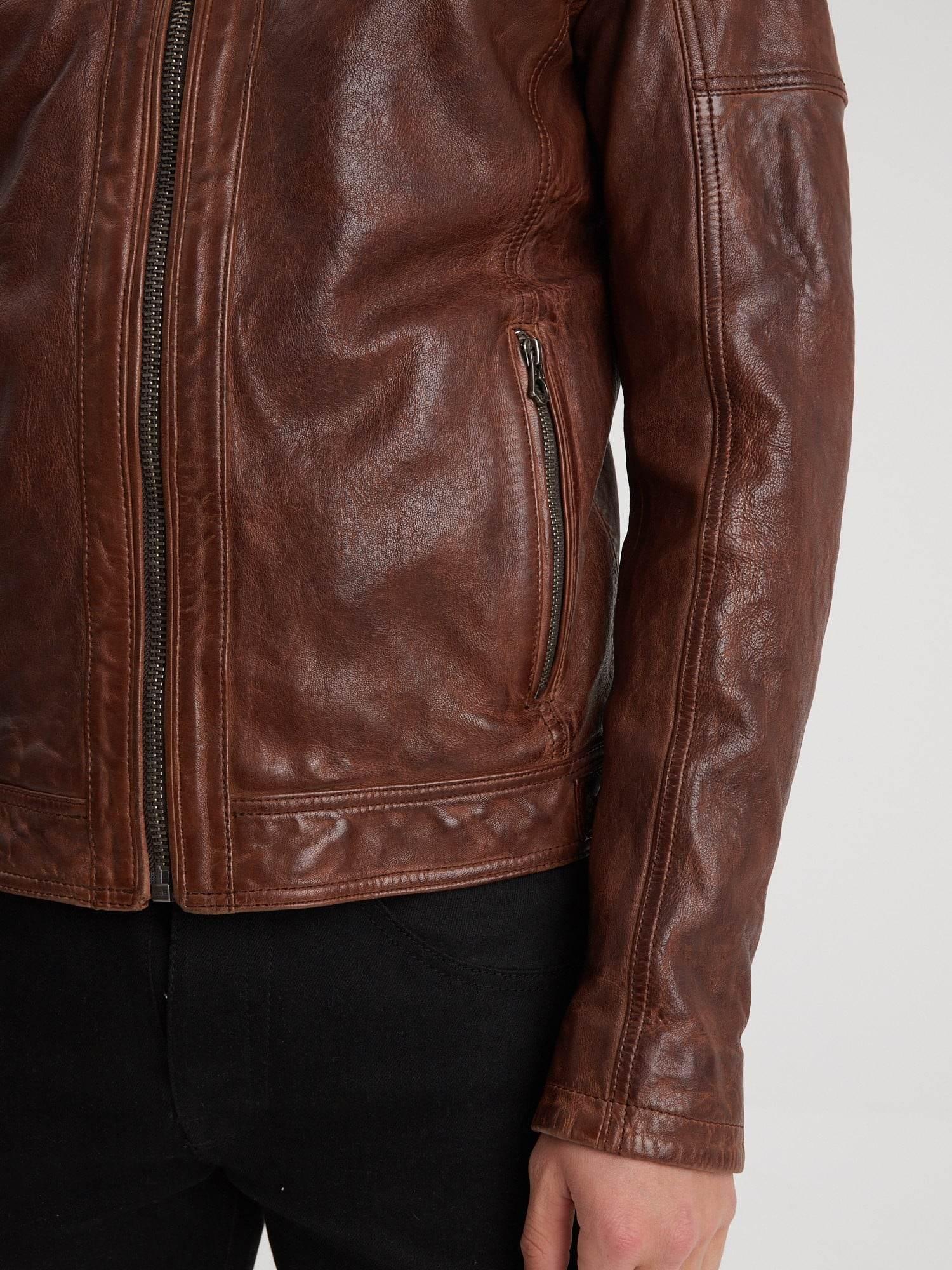 DAYTONA 73 Giacca uomo in pelle dark cognac Bishop 