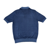 MASQ Polo unisex blu senza bottoni in cotone 