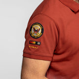 DAYTONA 73 Polo manica corta in cotone piqué con patch ruggine 