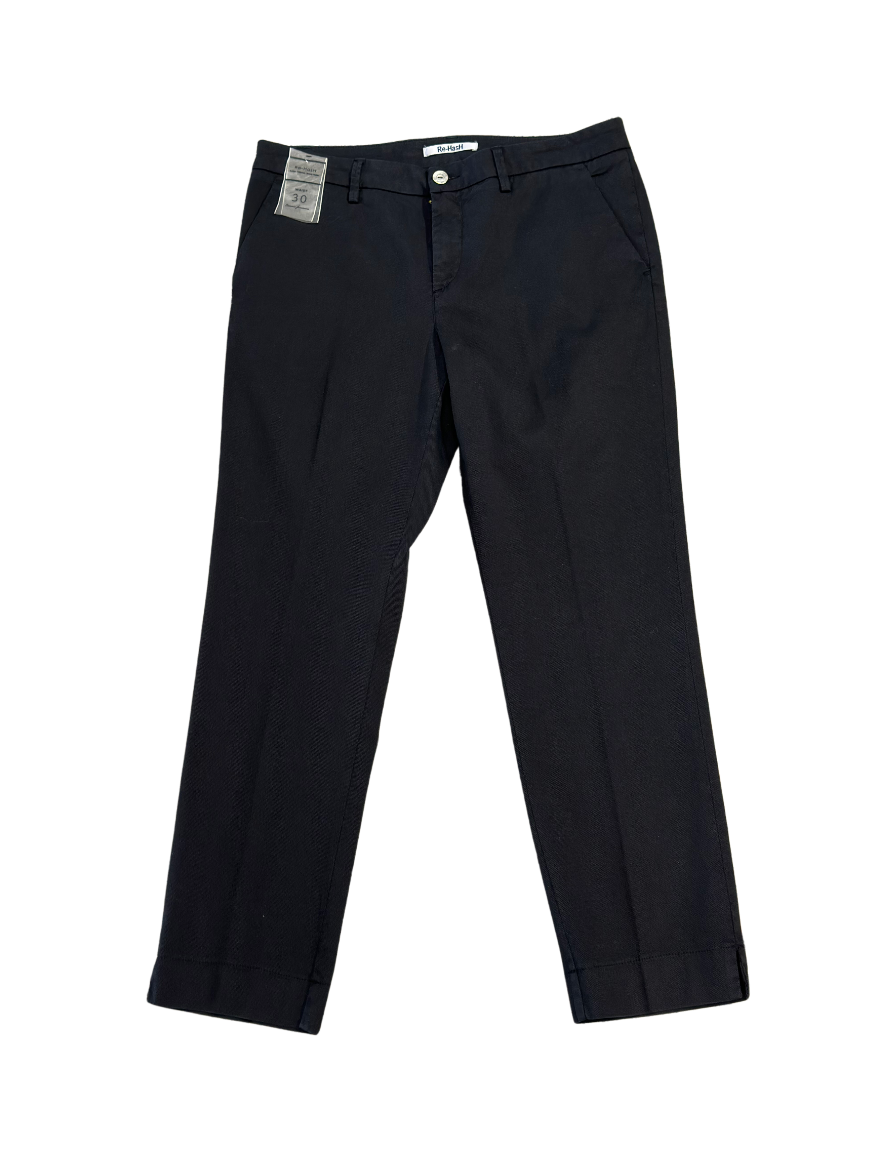 RE-HASH Pantalone donna Gloria in cotone nero 