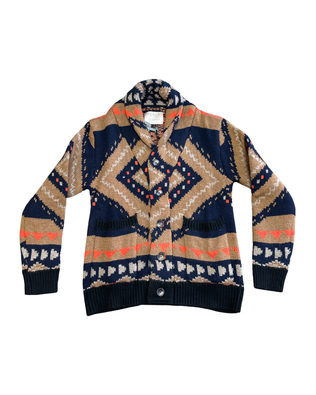 TOOCO Cardigan uomo Everest nocciola/blu 