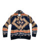Everest men's cardigan, hazelnut/blue