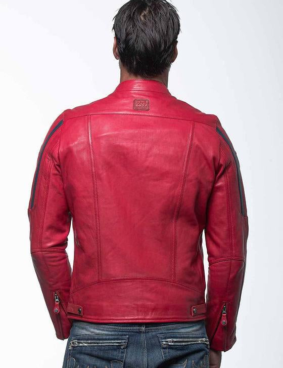 LE MANS Giubbotto uomo Lagache4 pelle montone rosso 2XL 
