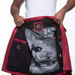 LE MANS Giubbotto uomo Lagache4 pelle montone rosso 2XL 