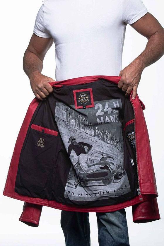 LE MANS Giubbotto uomo Lagache4 pelle montone rosso 2XL 