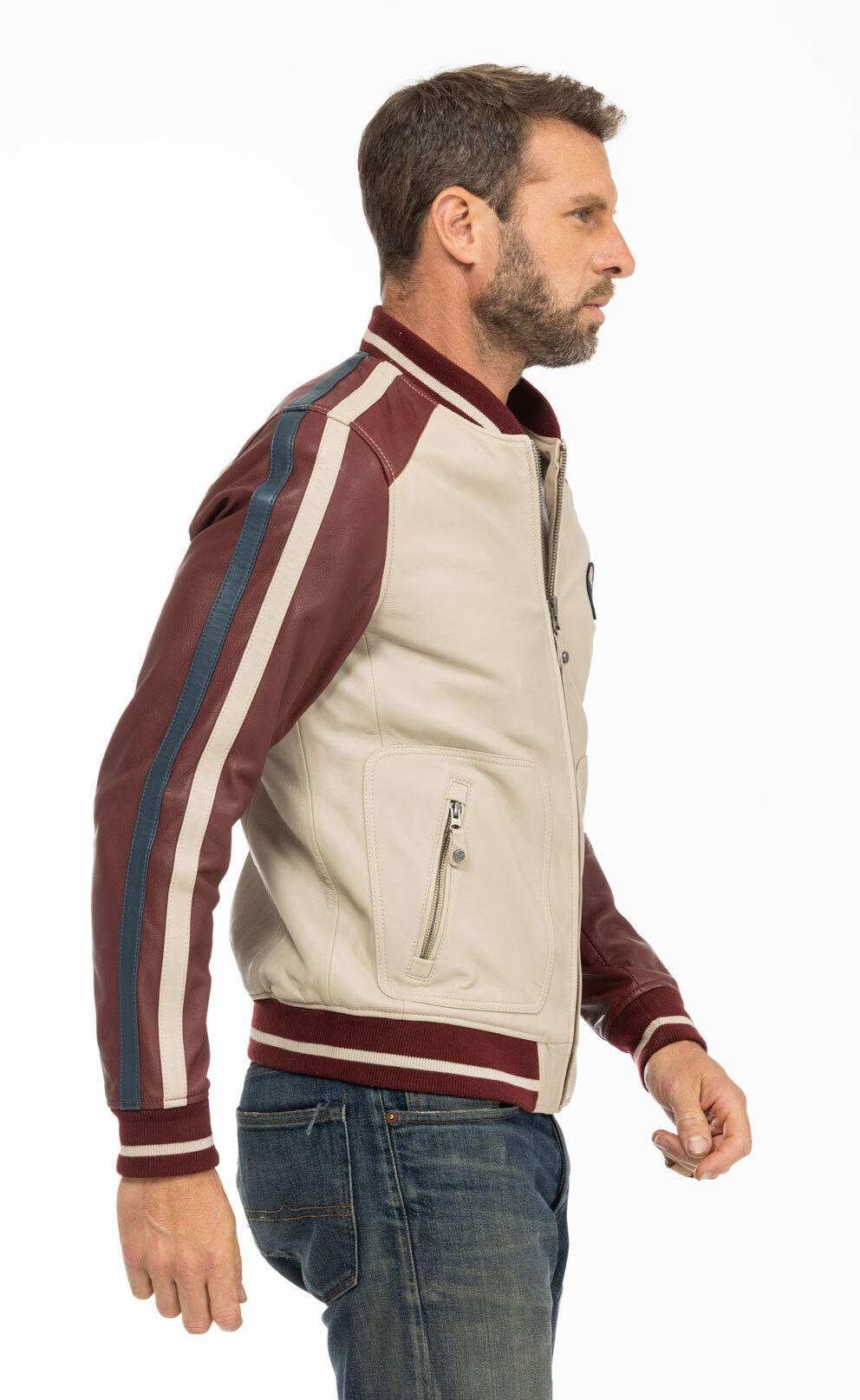 STEVE MCQUEEN Giubbotto uomo Walt Dark Red in pelle montone S 