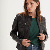 DAYTONA 73 Giacca donna in pelle nera Walkora Black 