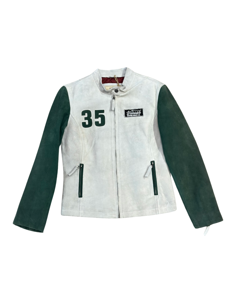 WARSON Giacca donna in pelle Grand Prix verde 