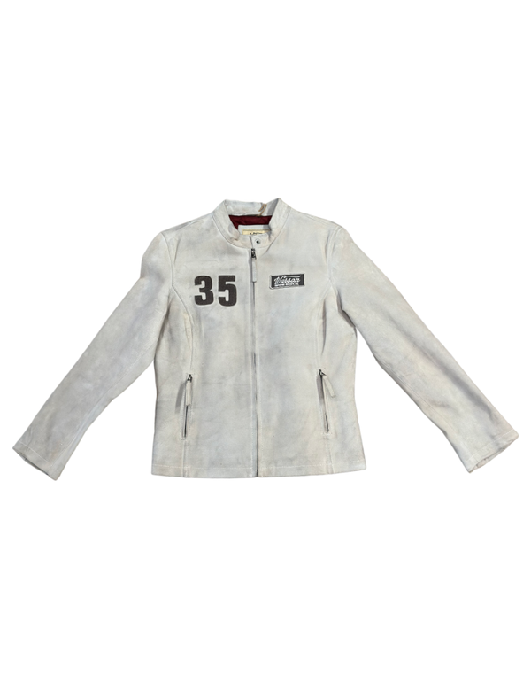 WARSON Giacca donna in pelle Grand Prix bianco 