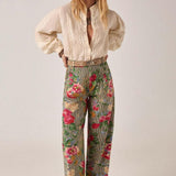 MAISON HOTEL Blusa donna Virginia in cotone e lino ricamata 