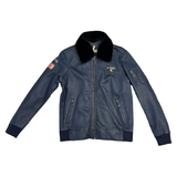 STEVE MCQUEEN Giacca pelle John3 Royal Blue 