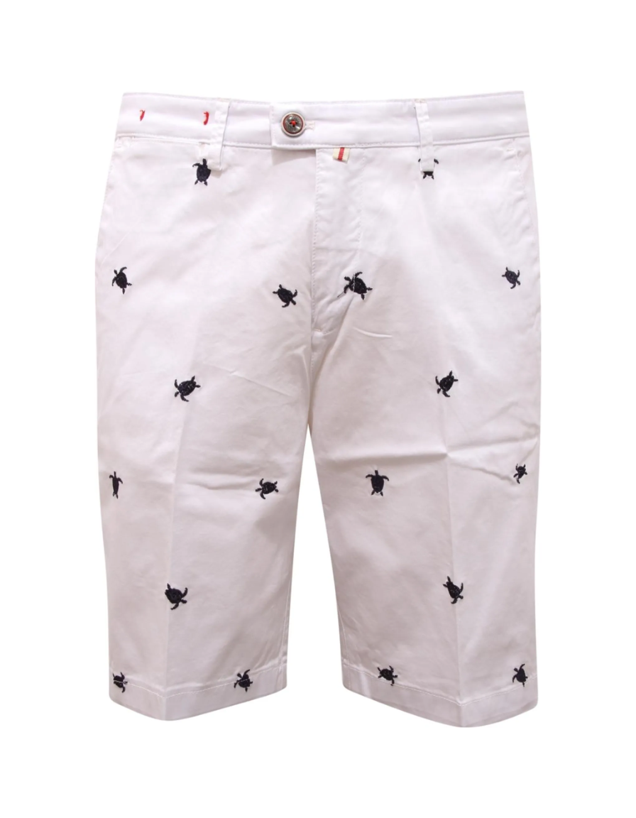 BARONIO Bermuda uomo con ricamo tartarughe 