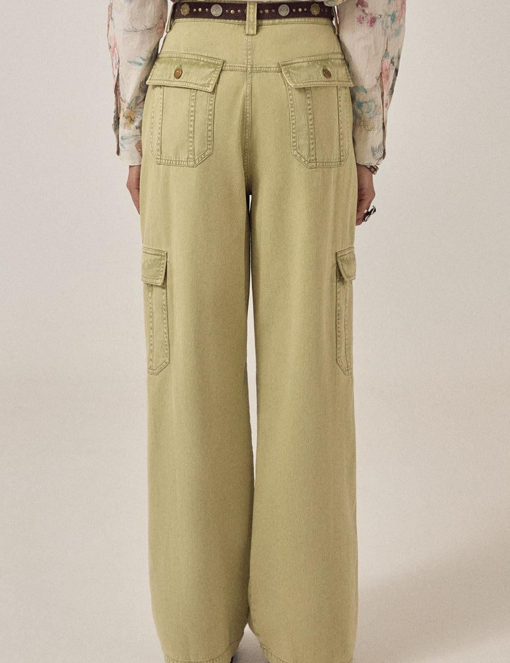 MAISON HOTEL Pantalone donna Pika cargo in cotone khaki 