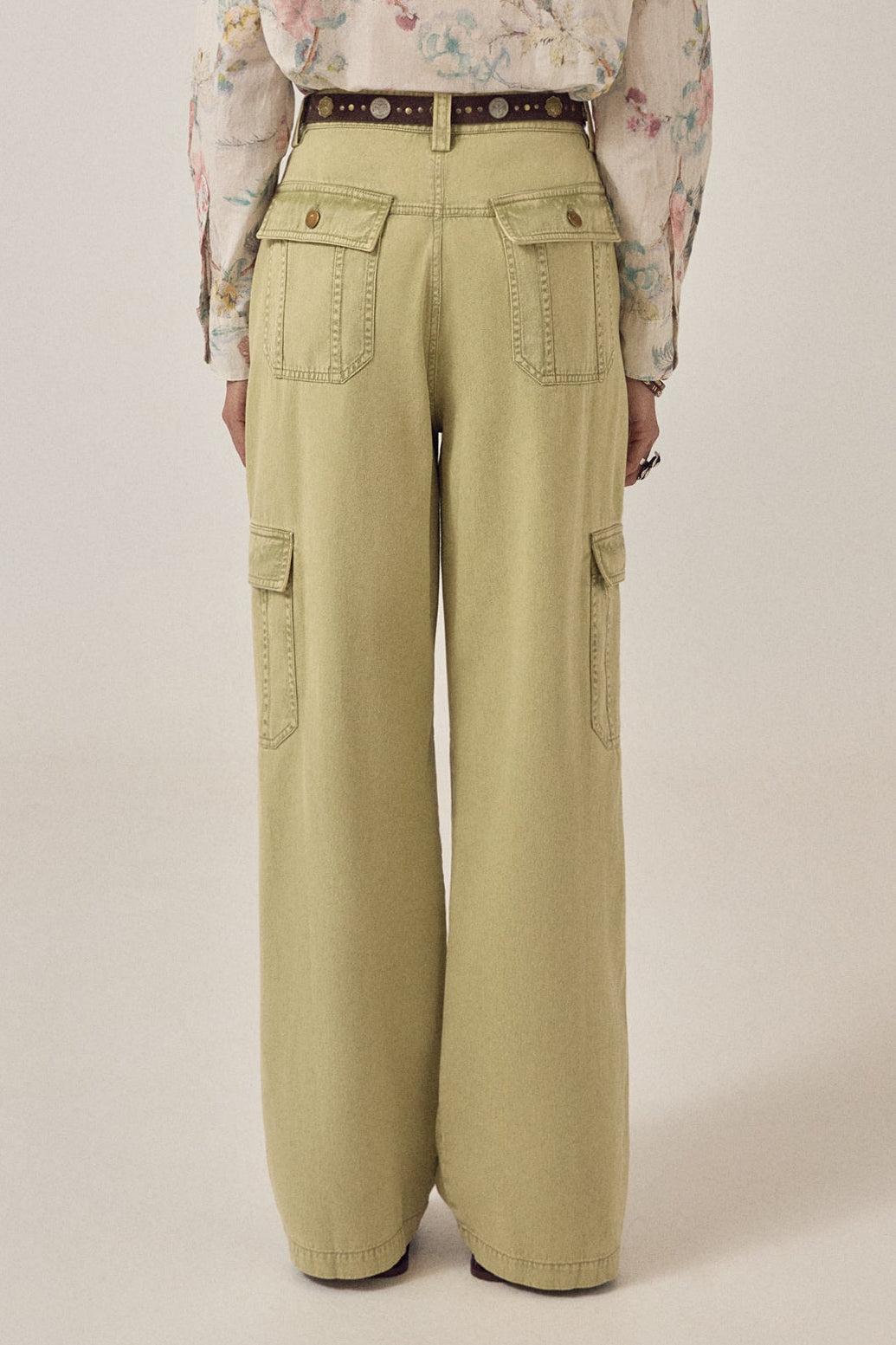 MAISON HOTEL Pantalone donna Pika cargo in cotone khaki 