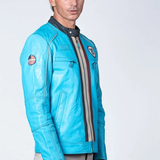 STEVE MCQUEEN Giacca uomo Liam Norse Blue in pelle di montone 