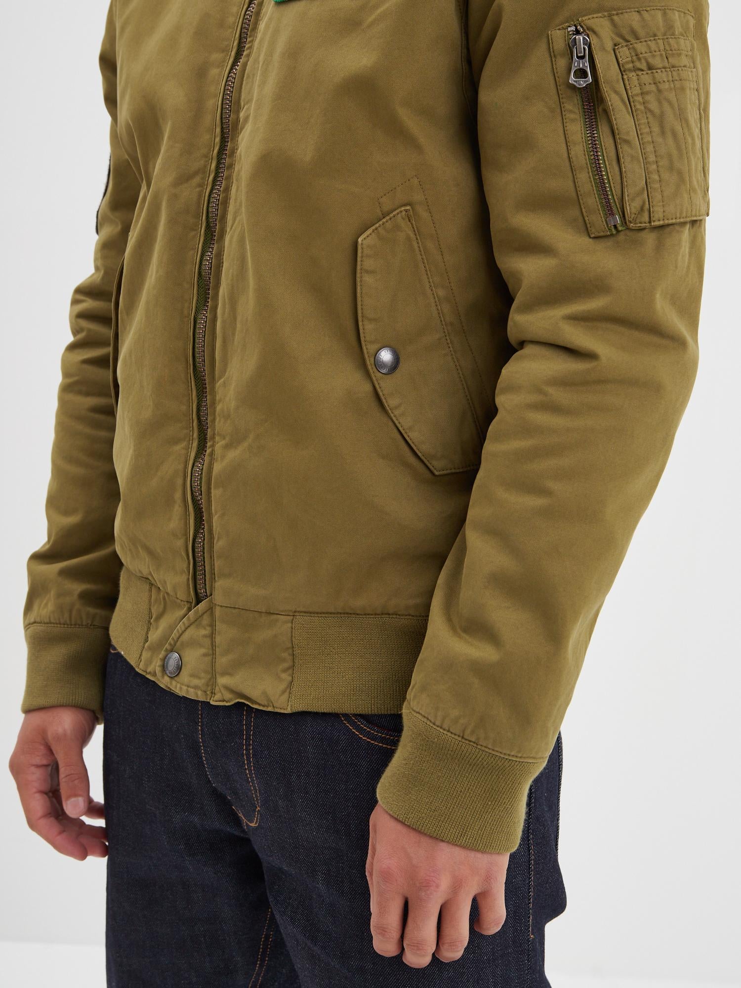 DAYTONA 73 Bomber uomo in cotone verde khaki Corpus 