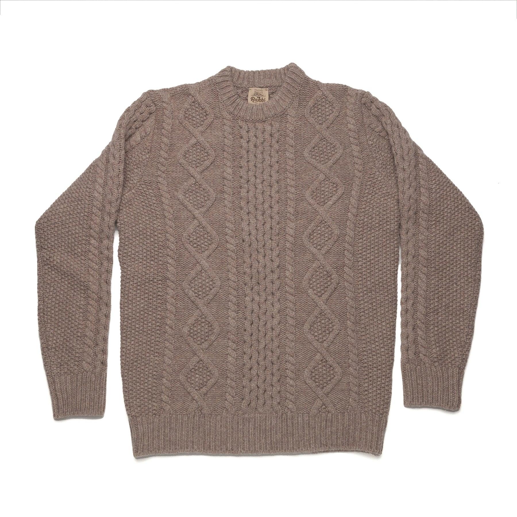 RAKKI Maglione girocollo uomo Walnut Melange 