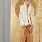 HANAMI D'OR Gilet Donna Eco Pelliccia panna/rosa antico 