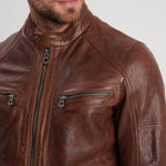 DAYTONA 73 Giacca uomo in pelle dark cognac Bishop 