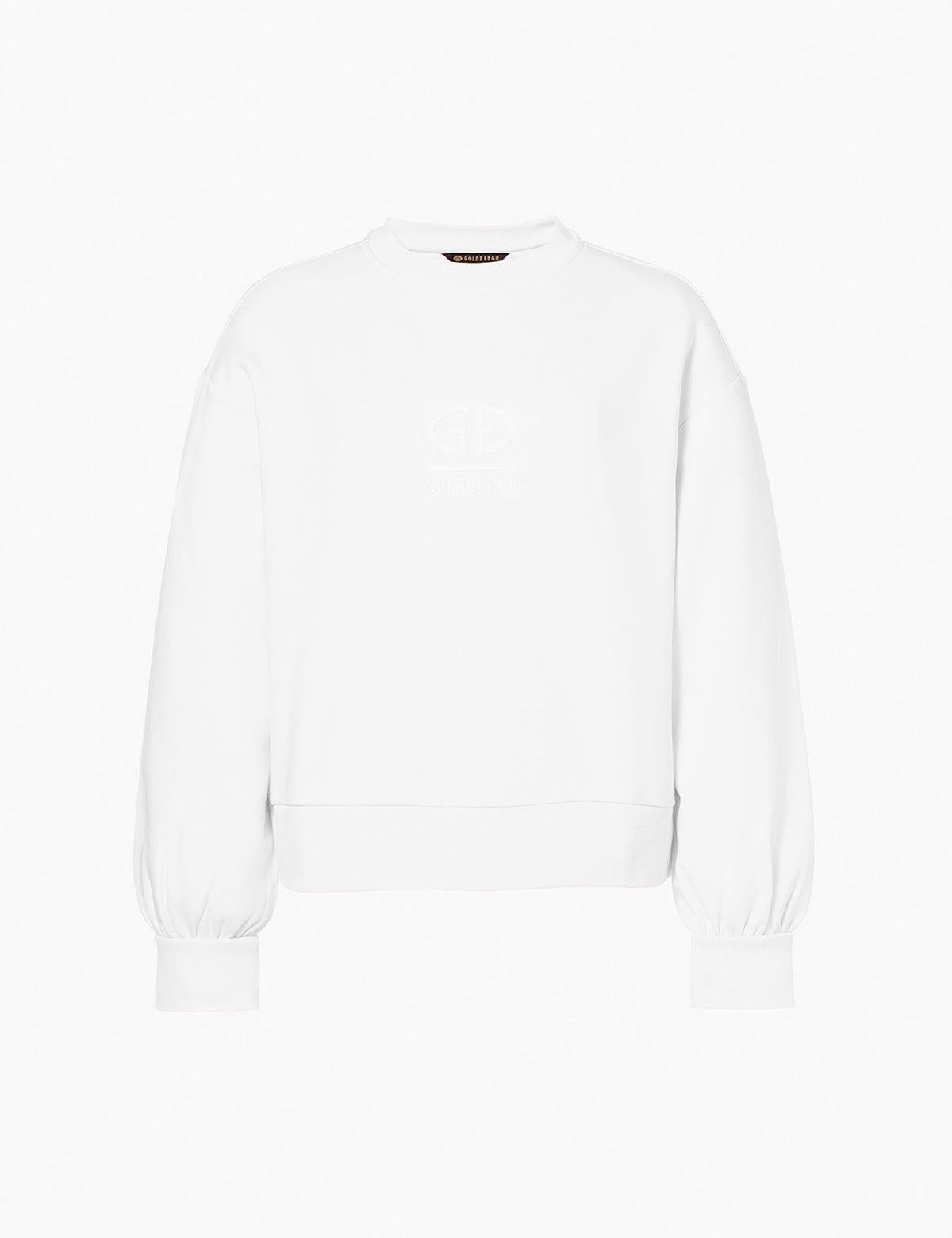 GOLDBERGH Felpa donna Relax girocollo in cotone bianca 