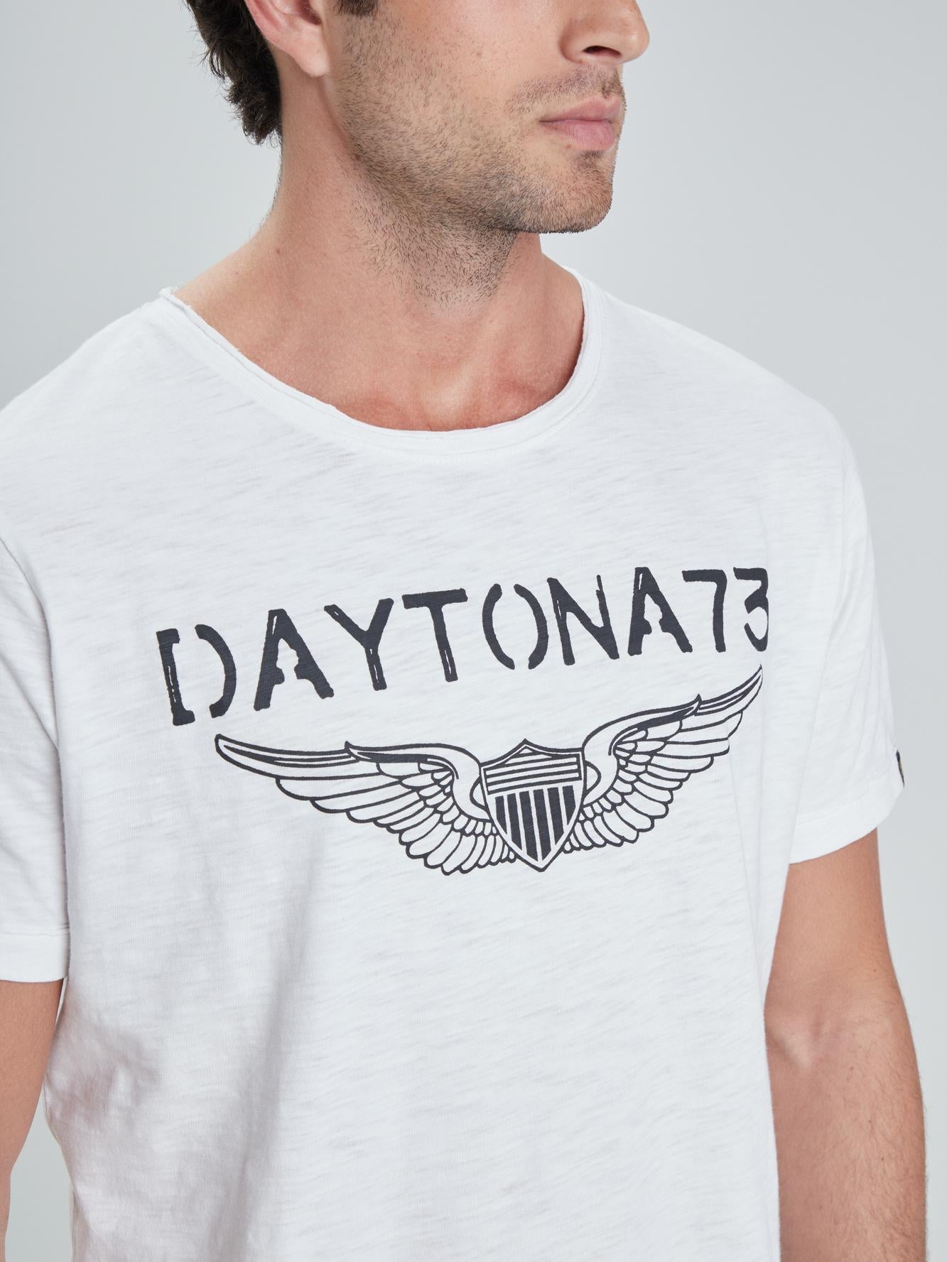 DAYTONA 73 T-shirt uomo American Slub bianca 