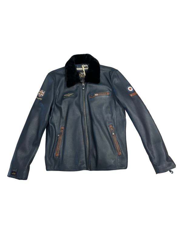 AIR FORCE Giacca pelle Lecluse navy 