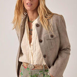 MAISON HOTEL Blusa donna Virginia in cotone e lino ricamata 