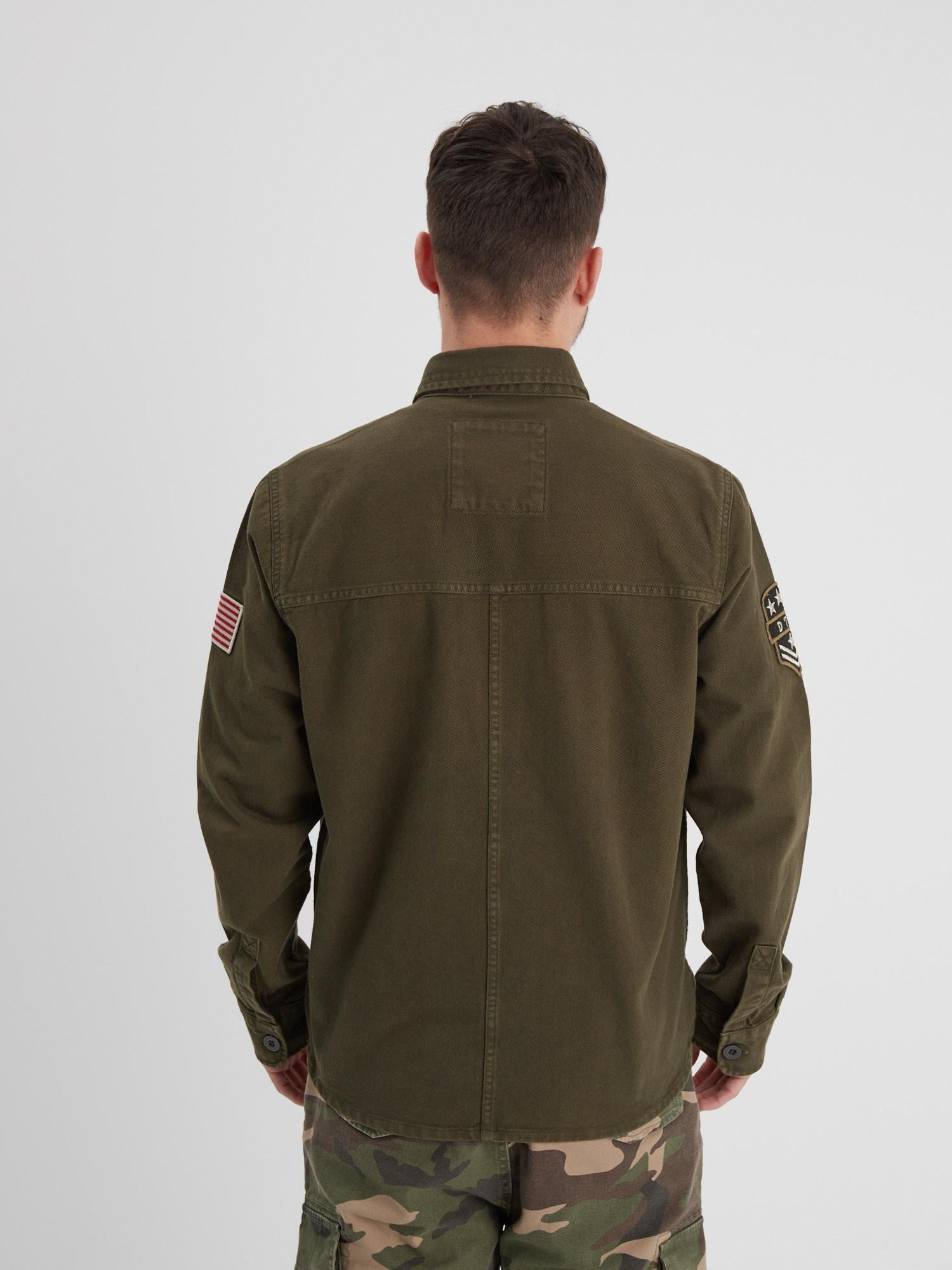 DAYTONA 73 Camicia militare uomo Jeffy verde militare 